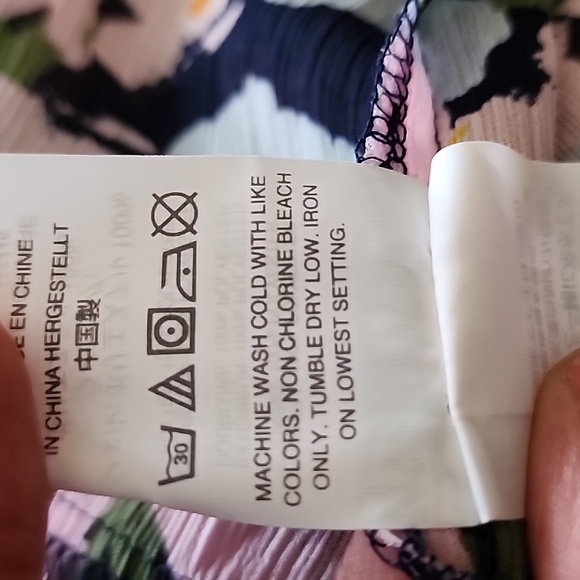 New J Crew Mercantile Long Sleeve Navy & Blush Pink Floral Dress, NWT LP - Picture 11 of 11